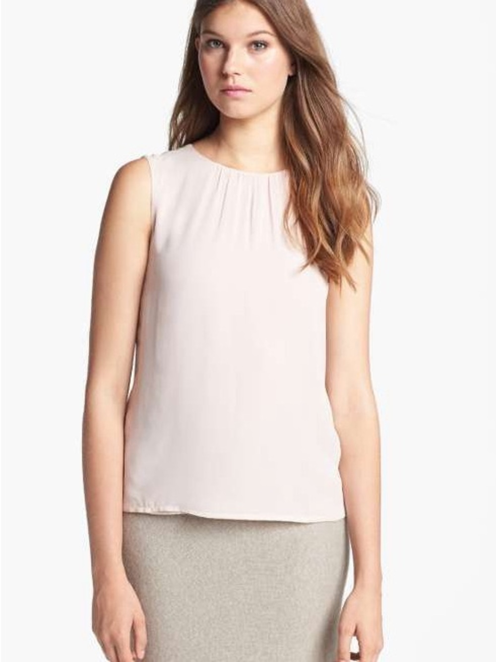 $225 New TORY BURCH Tanya Top BLUSH Nude Pink Champagne Blouse Chiffon SILK 6